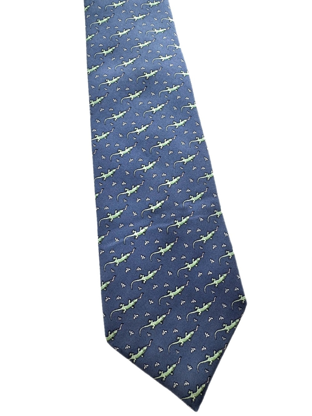 Vineyard Vines Blue Gecko Print Silk Tie Men's Novelty Necktie